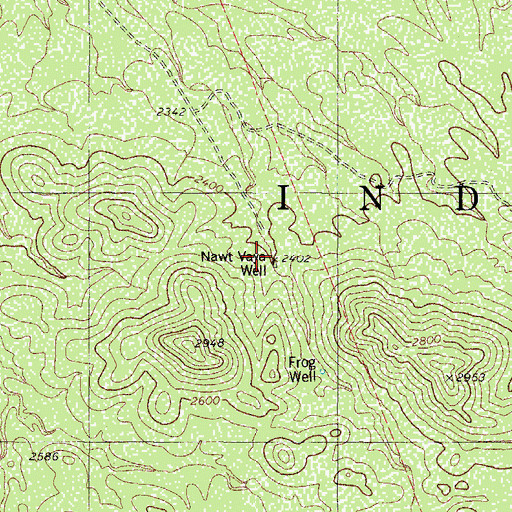 Topographic Map of Nawt Vaya Well, AZ