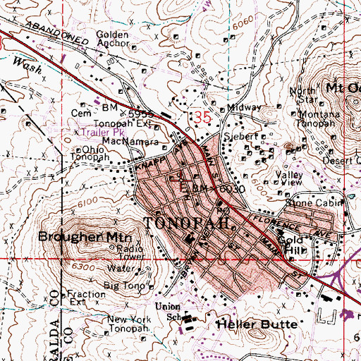 Topographic Map of West End Mine, NV