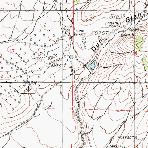 Topographic Map of Essex Quartz Mill, NV