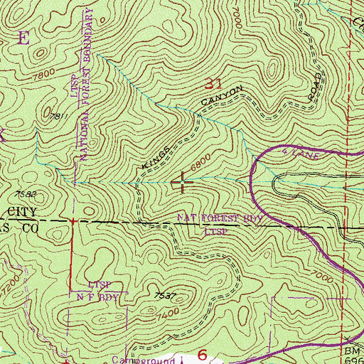 Topographic Map of Clear Creek Campground (historical), NV