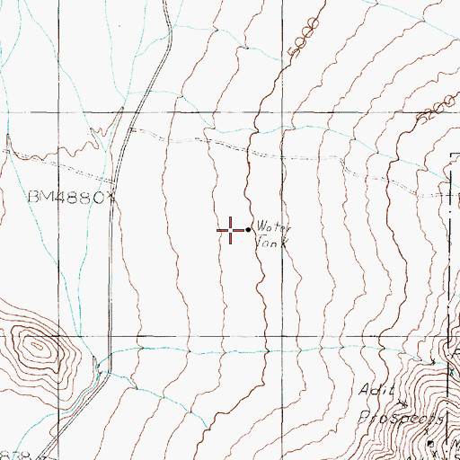 Topographic Map of Lodi Tanks, NV