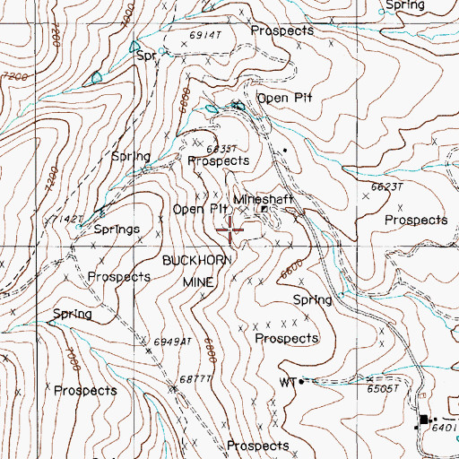 Topographic Map of Buckhorn Mining District, NV