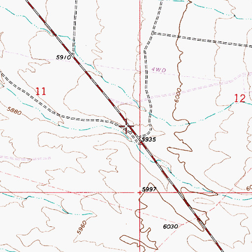 Topographic Map of Ravenswood Station, NV