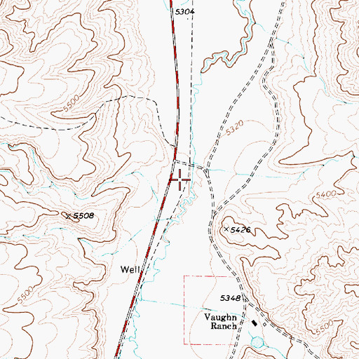 Topographic Map of Vaughns (historical), NV