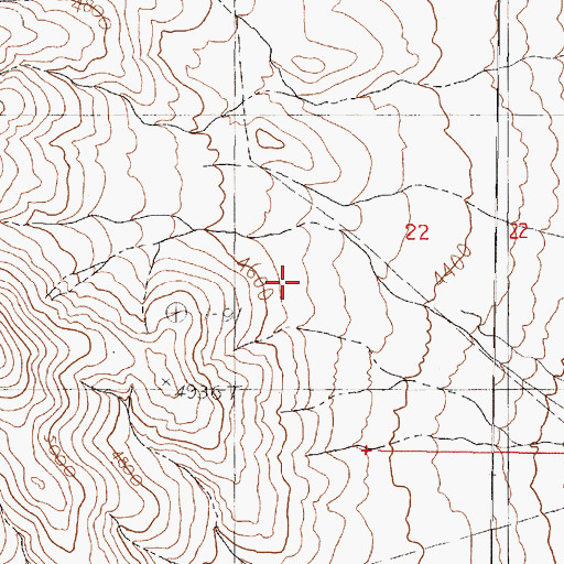 Topographic Map of Lassens Meadows (historical), NV