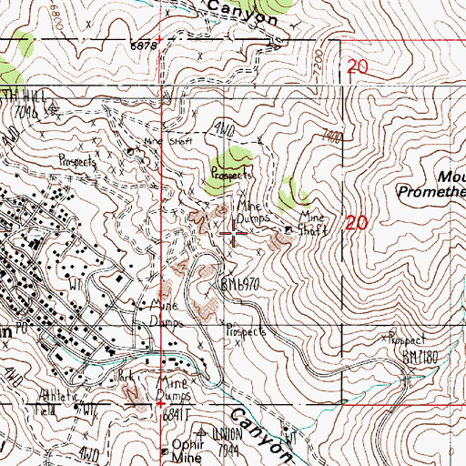 Topographic Map of Bedford Incline, NV