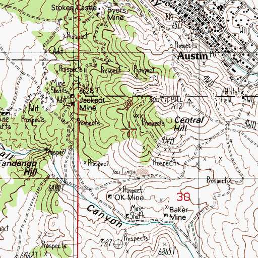 Topographic Map of Silver Chamber Incline, NV