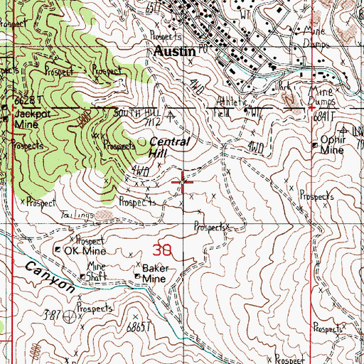 Topographic Map of Camargo Incline, NV