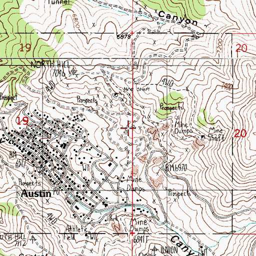 Topographic Map of Isabella Incline, NV