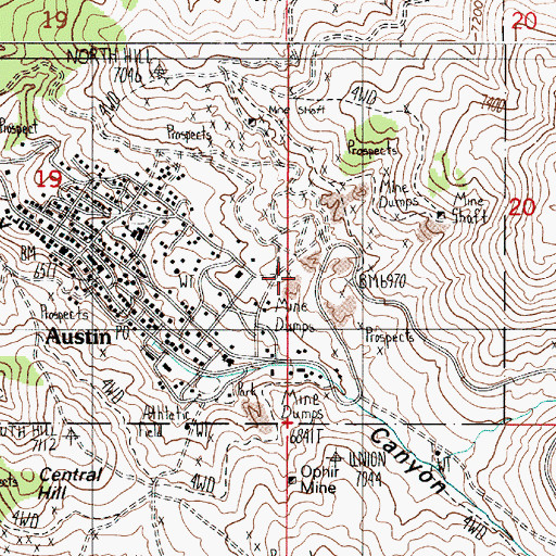 Topographic Map of South American Shaft, NV