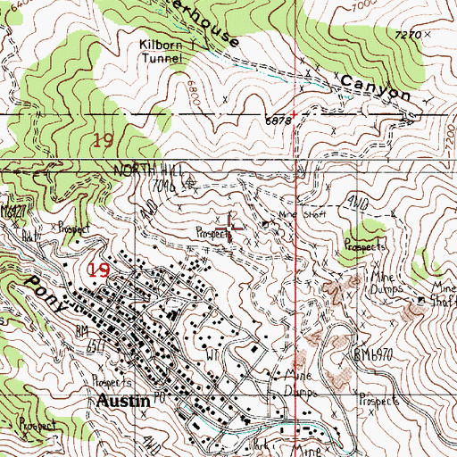 Topographic Map of Dollarhide Incline, NV