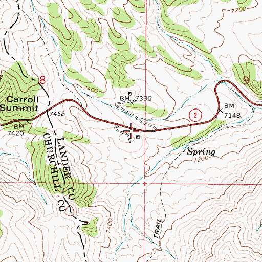 Topographic Map of Carroll (historical), NV