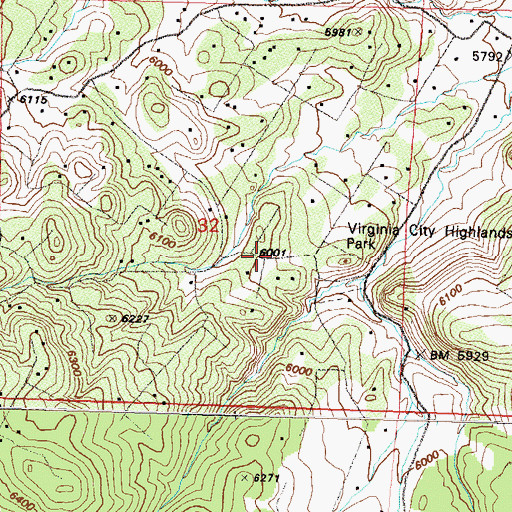 Topographic Map of Virginia City Highlands, NV