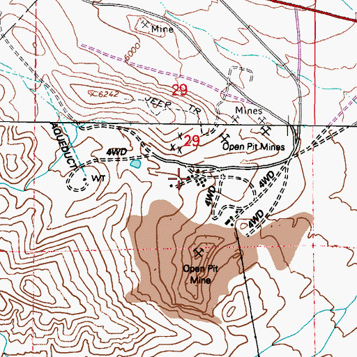 Topographic Map of Basalt Mine and Mill, NV