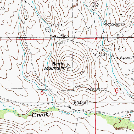 Topographic Map of Battle Mountain, NV