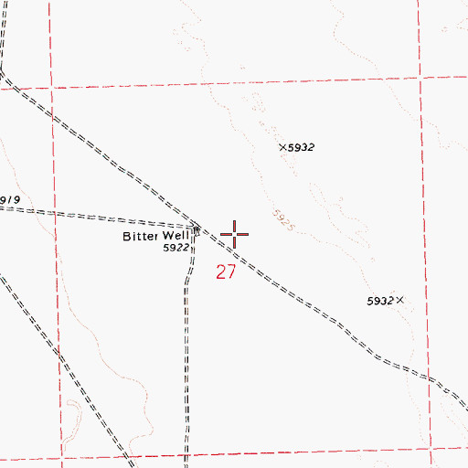 Topographic Map of Bitter Well, NV