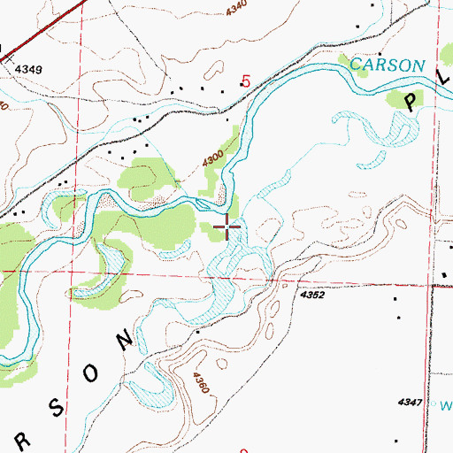 Topographic Map of Carson Plains, NV