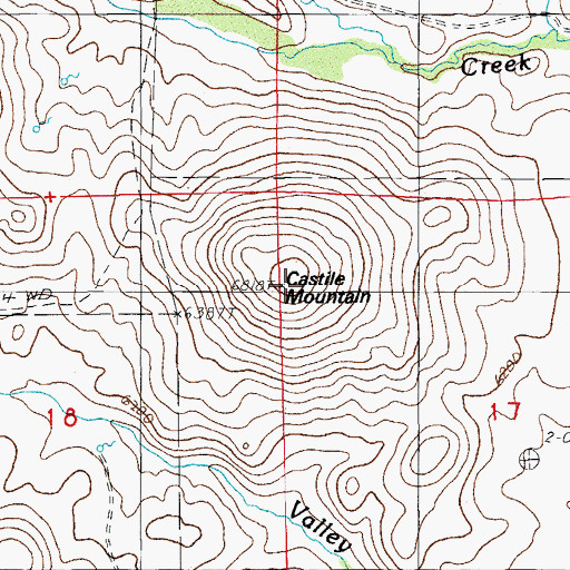 Topographic Map of Castile Mountain, NV