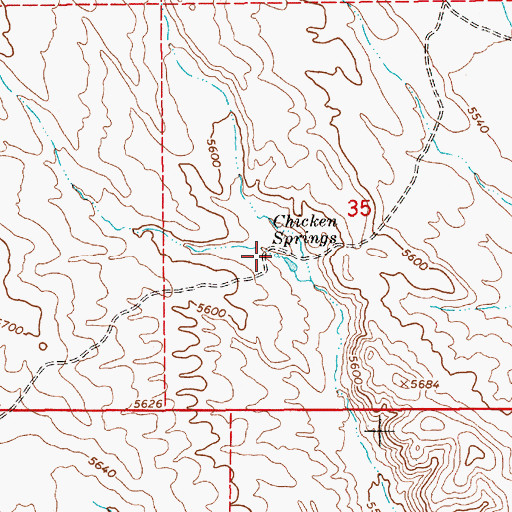 Topographic Map of Chicken Springs, NV