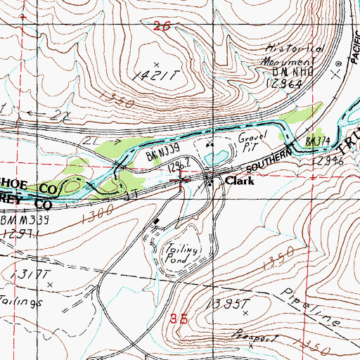 Topographic Map of Clark, NV