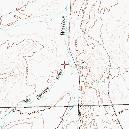 Topographic Map of Cold Springs Creek, NV