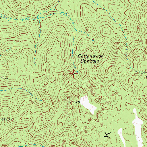 Topographic Map of Cottonwood Springs, NV