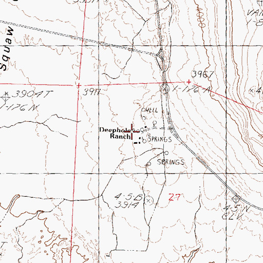 Topographic Map of Deephole Ranch, NV
