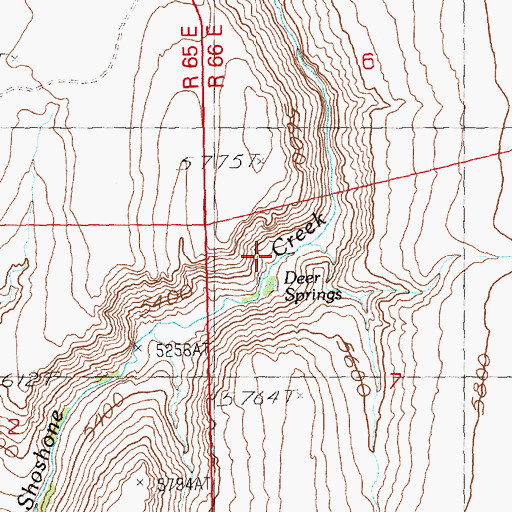Topographic Map of Deer Springs, NV