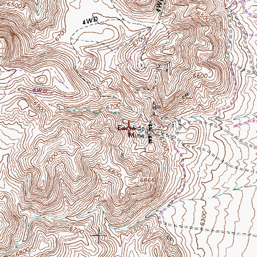 Topographic Map of Eastside Mine, NV