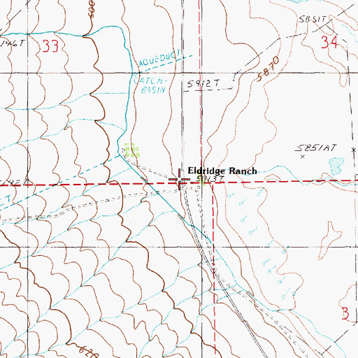 Topographic Map of Eldridge Ranch, NV