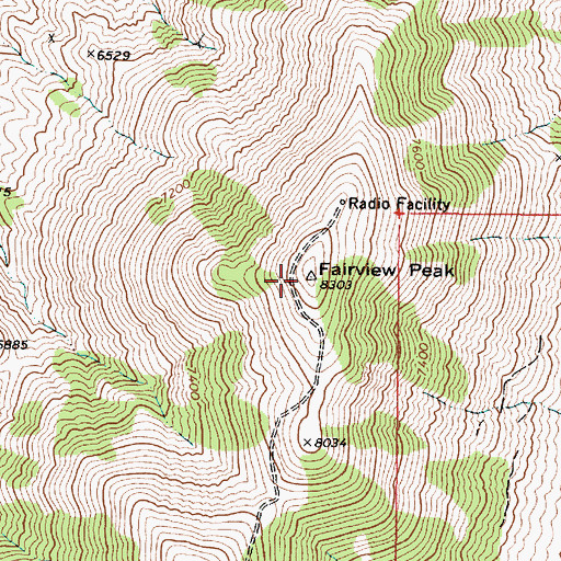 Topographic Map of Fairview Peak, NV