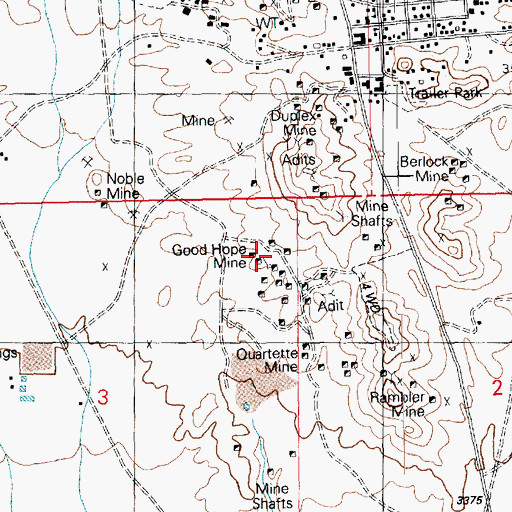 Topographic Map of Good Hope Mine, NV