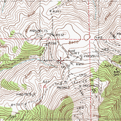 Topographic Map of Kille Mine, NV