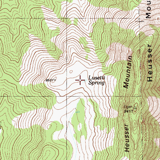Topographic Map of Lusetti Spring, NV