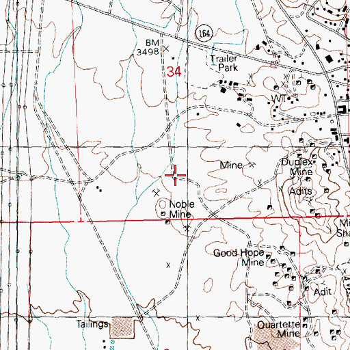 Topographic Map of Noble Mine, NV