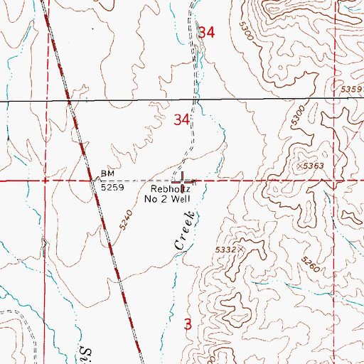 Topographic Map of Rebholtz Number Two Well, NV