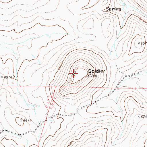 Topographic Map of Soldier Cap, NV