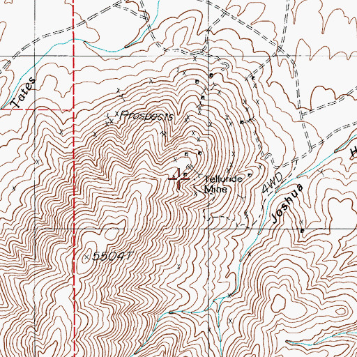 Topographic Map of Telluride Mine, NV