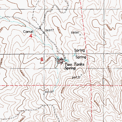 Topographic Map of Two Tanks Spring, NV