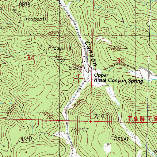 Topographic Map of Upper Risue Canyon Spring, NV