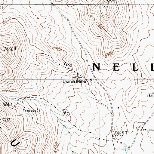 Topographic Map of Urania Mine, NV