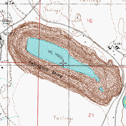 Topographic Map of Yerington Mine, NV