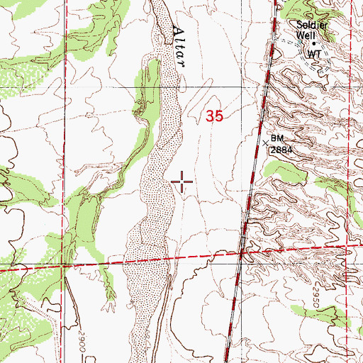 Topographic Map of Ash Wash, AZ