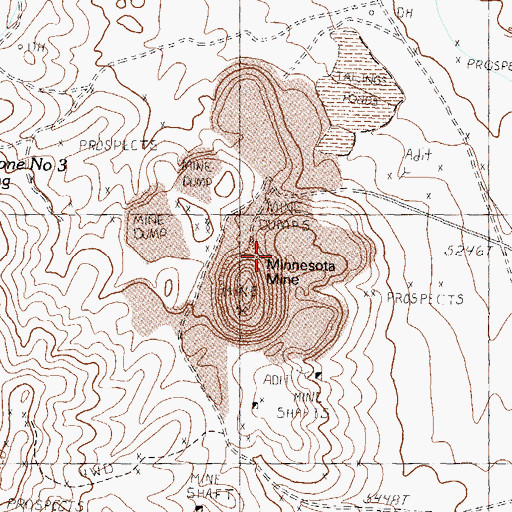 Topographic Map of Minnesota Mine, NV