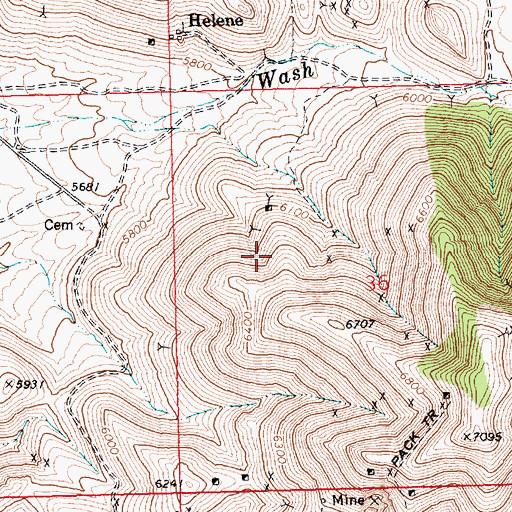 Topographic Map of Delamar Mining District, NV