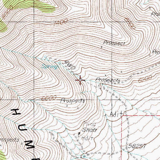 Topographic Map of Vanderwater (historical), NV