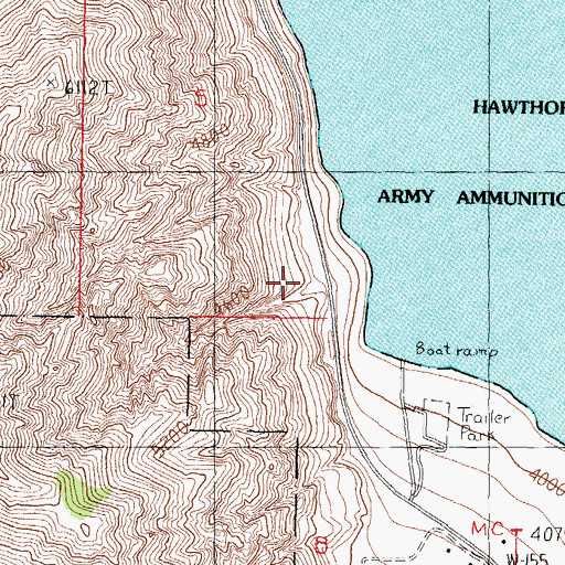 Topographic Map of Walker Lake State Park, NV