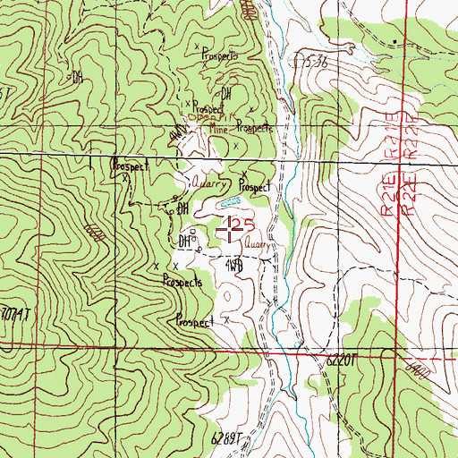 Topographic Map of Tungsten Mine, NV