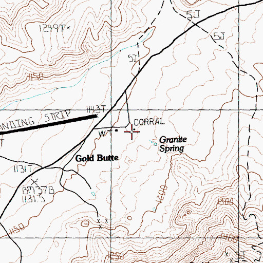 Topographic Map of Gold Butte Mining District, NV