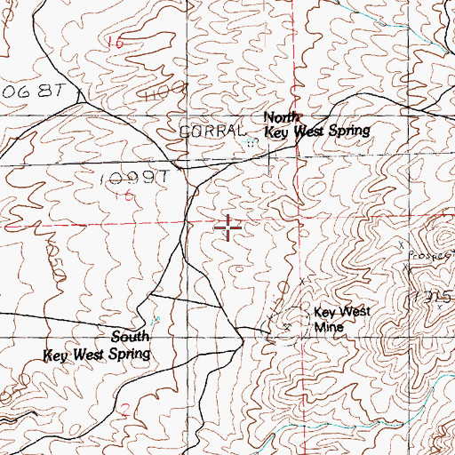 Topographic Map of Copper King Mining District, NV